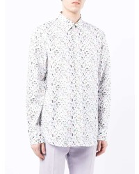 Chemise à manches longues à fleurs blanche Paul Smith