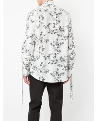 Chemise à manches longues à fleurs blanche Ann Demeulemeester