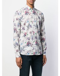 Chemise à manches longues à fleurs blanche Etro