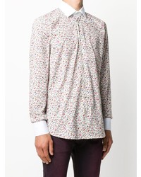 Chemise à manches longues à fleurs blanche Etro