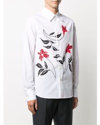 Chemise à manches longues à fleurs blanche Marni