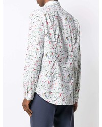 Chemise à manches longues à fleurs blanche Paul Smith