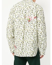 Chemise à manches longues à fleurs blanche Marni