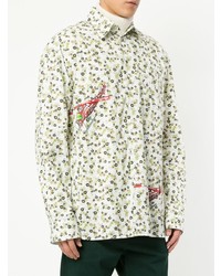 Chemise à manches longues à fleurs blanche Marni