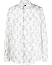 Chemise à manches longues à fleurs blanche Karl Lagerfeld