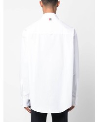 Chemise à manches longues à fleurs blanche Thom Browne