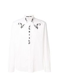 Chemise à manches longues à fleurs blanche McQ Alexander McQueen