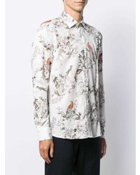 Chemise à manches longues à fleurs blanche Etro