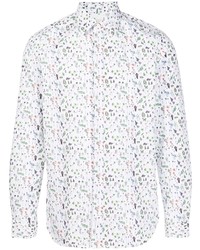 Chemise à manches longues à fleurs blanche Paul Smith