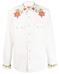 Chemise à manches longues à fleurs blanche Ralph Lauren RRL