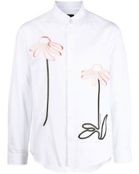 Chemise à manches longues à fleurs blanche Simone Rocha