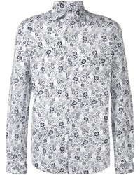 Chemise à manches longues à fleurs blanche Sun 68