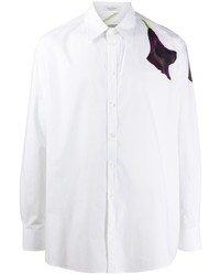 Chemise à manches longues à fleurs blanche Valentino