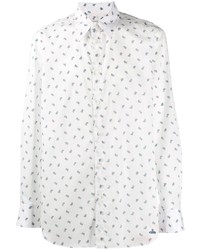 Chemise à manches longues à fleurs blanche Vivienne Westwood