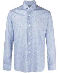 Chemise à manches longues à fleurs bleu clair Barba