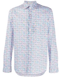 Chemise à manches longues à fleurs bleu clair Etro