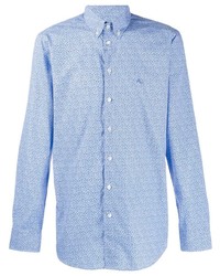 Chemise à manches longues à fleurs bleu clair Etro