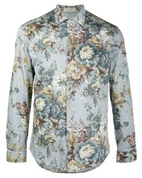 Chemise à manches longues à fleurs bleu clair Etro