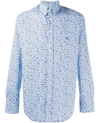 Chemise à manches longues à fleurs bleu clair Etro