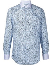 Chemise à manches longues à fleurs bleu clair Etro