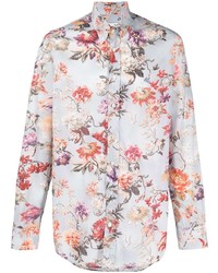 Chemise à manches longues à fleurs bleu clair Etro