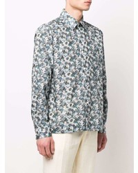 Chemise à manches longues à fleurs bleu clair Xacus