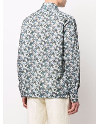 Chemise à manches longues à fleurs bleu clair Xacus