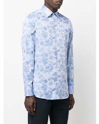 Chemise à manches longues à fleurs bleu clair Etro