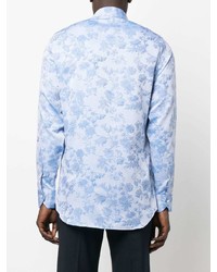 Chemise à manches longues à fleurs bleu clair Etro