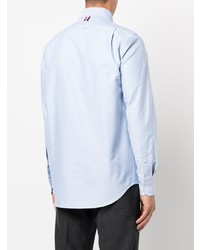 Chemise à manches longues à fleurs bleu clair Thom Browne