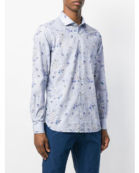 Chemise à manches longues à fleurs bleu clair Orian