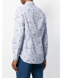 Chemise à manches longues à fleurs bleu clair Orian