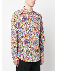 Chemise à manches longues à fleurs bleu clair DSQUARED2