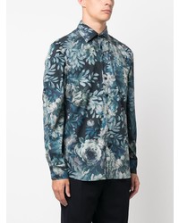 Chemise à manches longues à fleurs bleu clair Etro