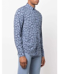 Chemise à manches longues à fleurs bleu clair Sandro