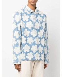 Chemise à manches longues à fleurs bleu clair Kenzo