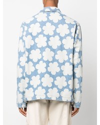 Chemise à manches longues à fleurs bleu clair Kenzo