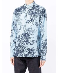 Chemise à manches longues à fleurs bleu clair Erdem