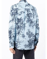 Chemise à manches longues à fleurs bleu clair Erdem