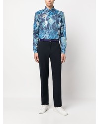 Chemise à manches longues à fleurs bleu clair Etro