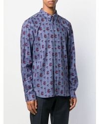 Chemise à manches longues à fleurs bleu clair PS Paul Smith