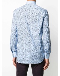 Chemise à manches longues à fleurs bleu clair Etro