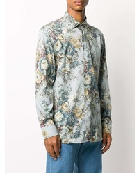 Chemise à manches longues à fleurs bleu clair Etro