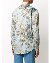 Chemise à manches longues à fleurs bleu clair Etro