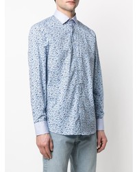 Chemise à manches longues à fleurs bleu clair Etro