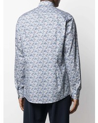 Chemise à manches longues à fleurs bleu clair Eton