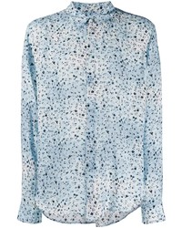 Chemise à manches longues à fleurs bleu clair Garcons Infideles