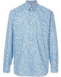 Chemise à manches longues à fleurs bleu clair Gieves & Hawkes