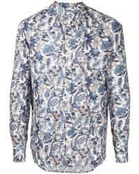 Chemise à manches longues à fleurs bleu clair Kiton