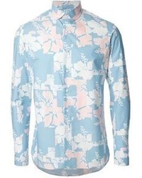Chemise à manches longues à fleurs bleu clair Kolor